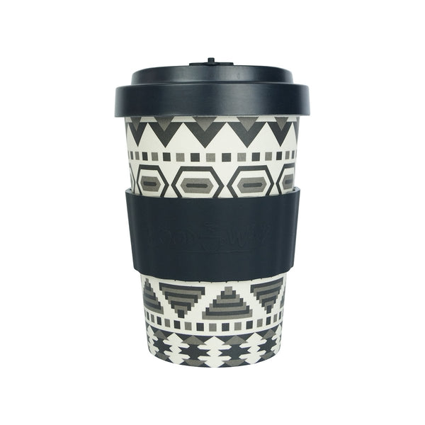 Woodway Bamboo Cup 400ml, Aztec Black / White