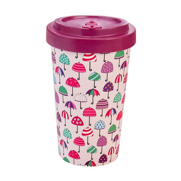 Woodway Bamboo Cup 500ml, Umbrellas Purple