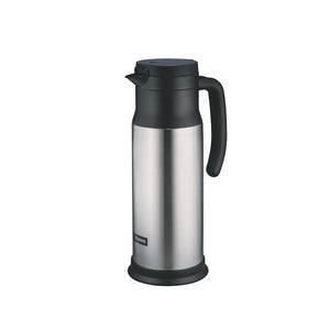 Stainless steel Zojirushi insulated vacuum dairy server, 1 litre capacity.