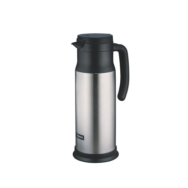 Stainless steel Zojirushi insulated vacuum dairy server, 1 litre capacity.