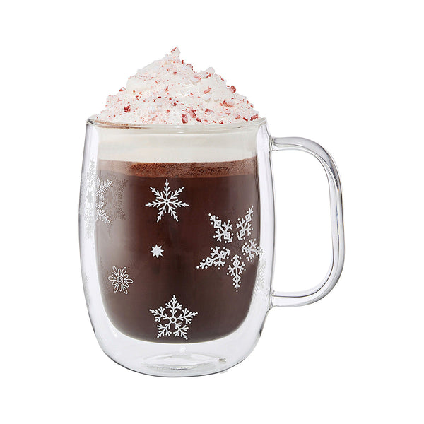 Zwilling Sorrento Double Wall Glass Festive Mugs 12 oz., Set of 4